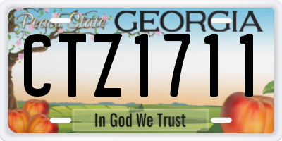 GA license plate CTZ1711