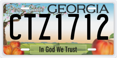 GA license plate CTZ1712