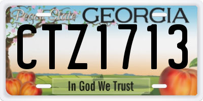 GA license plate CTZ1713