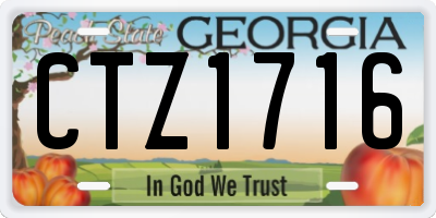 GA license plate CTZ1716