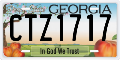 GA license plate CTZ1717