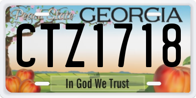 GA license plate CTZ1718