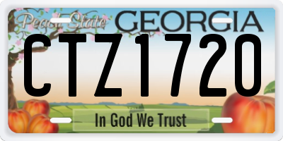 GA license plate CTZ1720