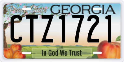 GA license plate CTZ1721