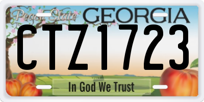 GA license plate CTZ1723
