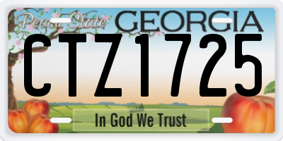 GA license plate CTZ1725