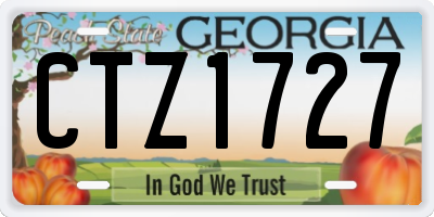 GA license plate CTZ1727