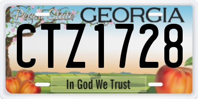 GA license plate CTZ1728