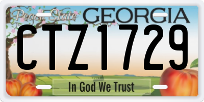 GA license plate CTZ1729