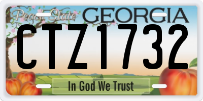 GA license plate CTZ1732