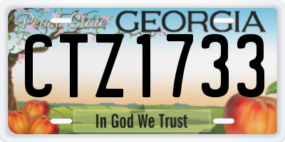 GA license plate CTZ1733