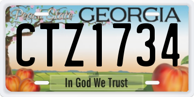 GA license plate CTZ1734