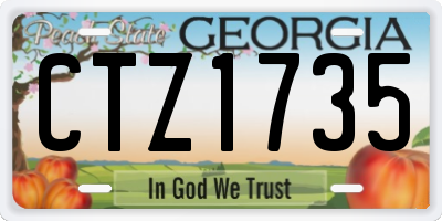 GA license plate CTZ1735