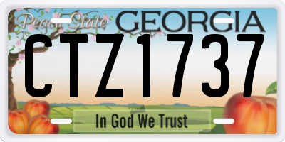 GA license plate CTZ1737
