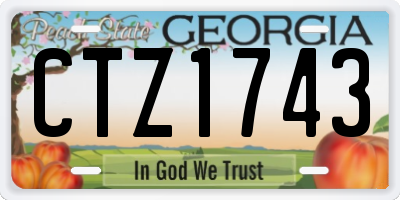 GA license plate CTZ1743