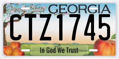 GA license plate CTZ1745