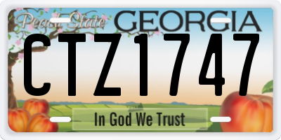 GA license plate CTZ1747