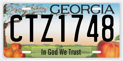 GA license plate CTZ1748