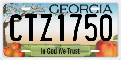 GA license plate CTZ1750