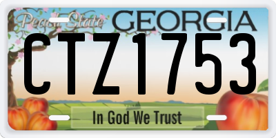 GA license plate CTZ1753