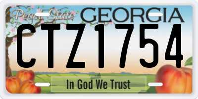GA license plate CTZ1754