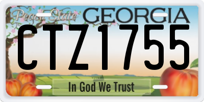 GA license plate CTZ1755