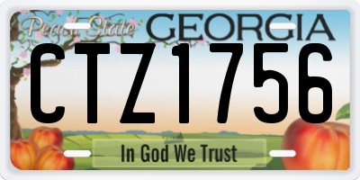 GA license plate CTZ1756