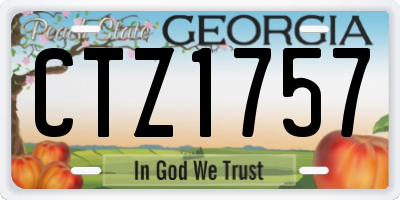 GA license plate CTZ1757