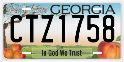 GA license plate CTZ1758
