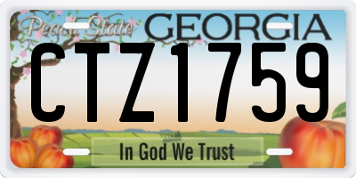 GA license plate CTZ1759