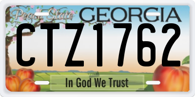 GA license plate CTZ1762