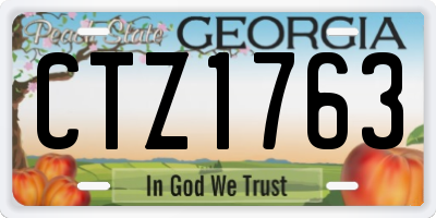 GA license plate CTZ1763