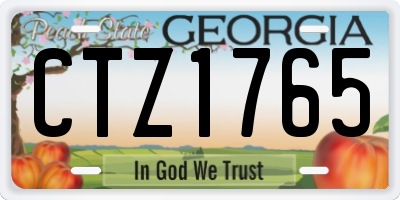 GA license plate CTZ1765