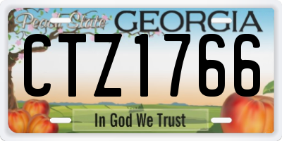 GA license plate CTZ1766