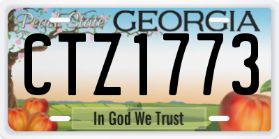 GA license plate CTZ1773