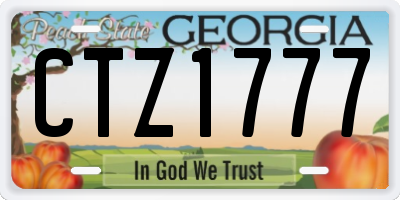 GA license plate CTZ1777