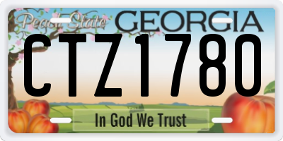 GA license plate CTZ1780