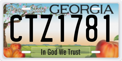 GA license plate CTZ1781