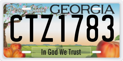 GA license plate CTZ1783