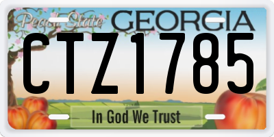 GA license plate CTZ1785