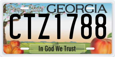 GA license plate CTZ1788