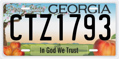 GA license plate CTZ1793