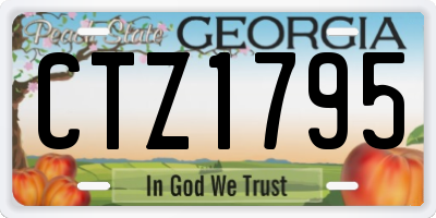 GA license plate CTZ1795