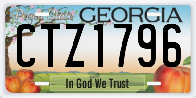 GA license plate CTZ1796