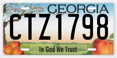 GA license plate CTZ1798