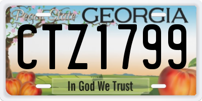 GA license plate CTZ1799