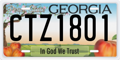 GA license plate CTZ1801