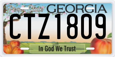 GA license plate CTZ1809