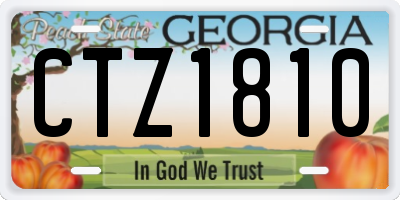 GA license plate CTZ1810