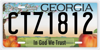 GA license plate CTZ1812